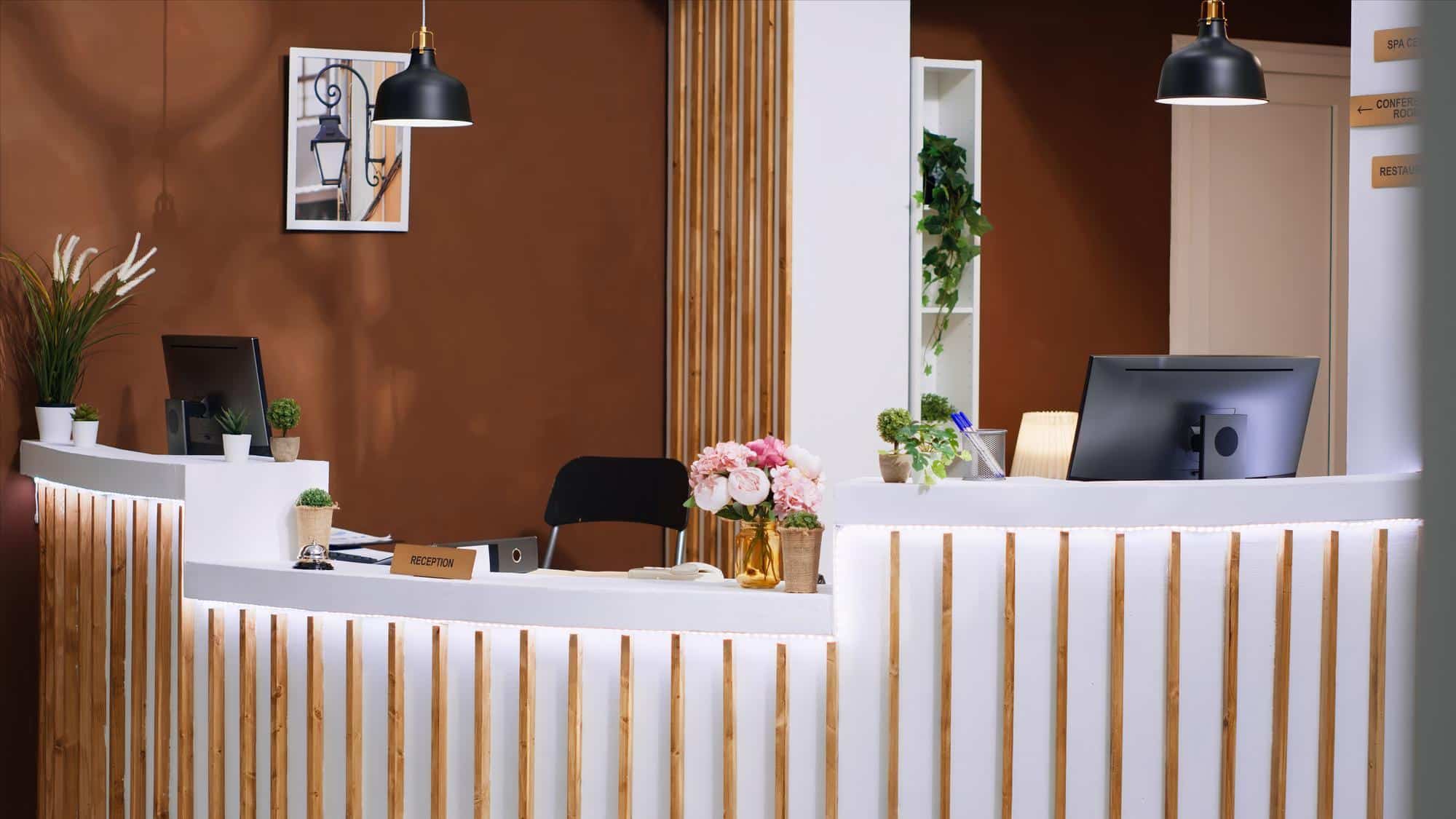 Image 1 of 6 Best Modern Reception Desk Ideas For Small And Large Offices