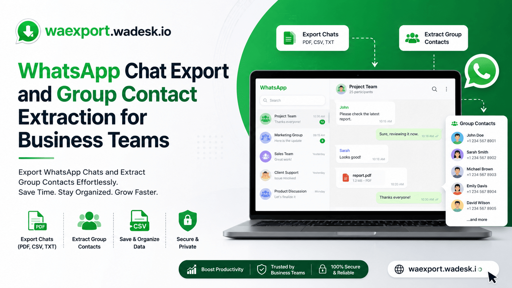 Image 1 of WhatsApp Chat Export and Group Contact Extraction for Business Teams
