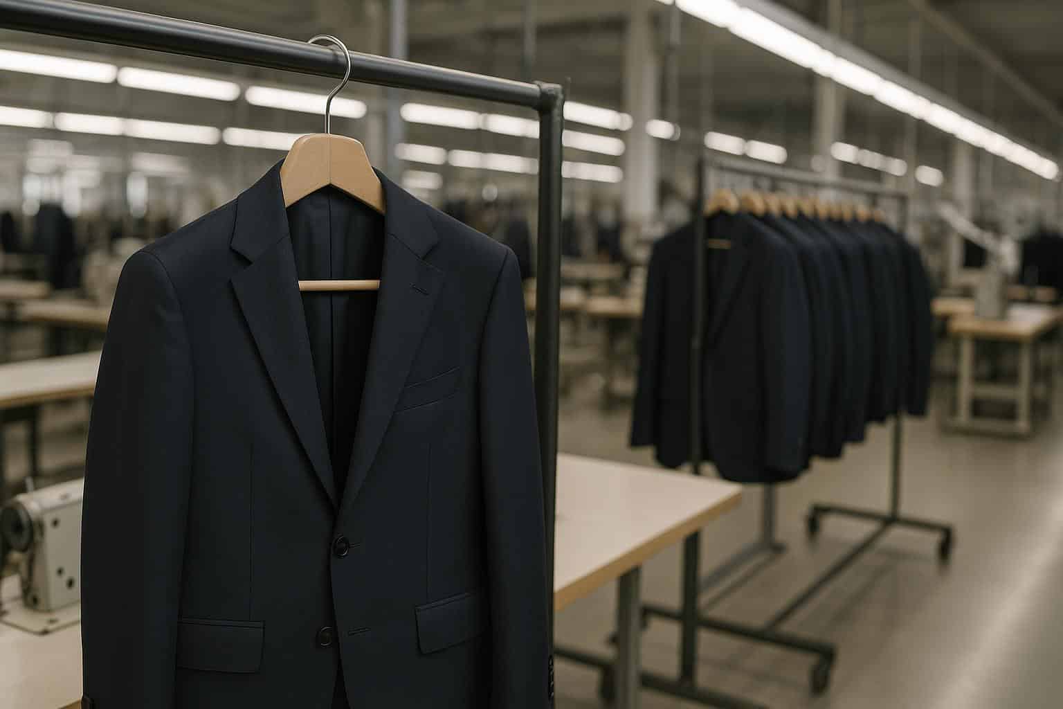 Wenzhou Chenjie Garments factory producing high-end men's business wear for European and US brands