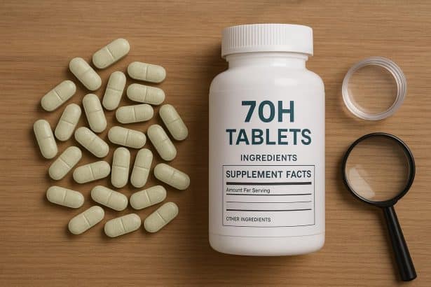 7OH tablets packaging showing ingredient list and transparent supplement label details
