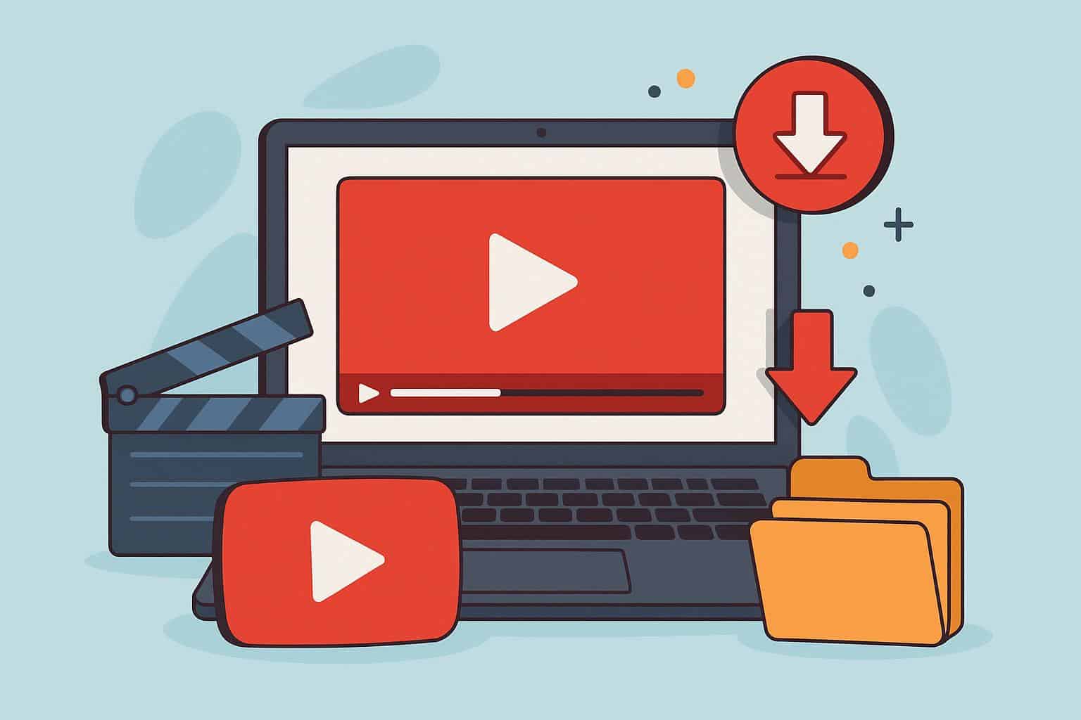 YouTube downloader tools comparison with device icons and download arrows