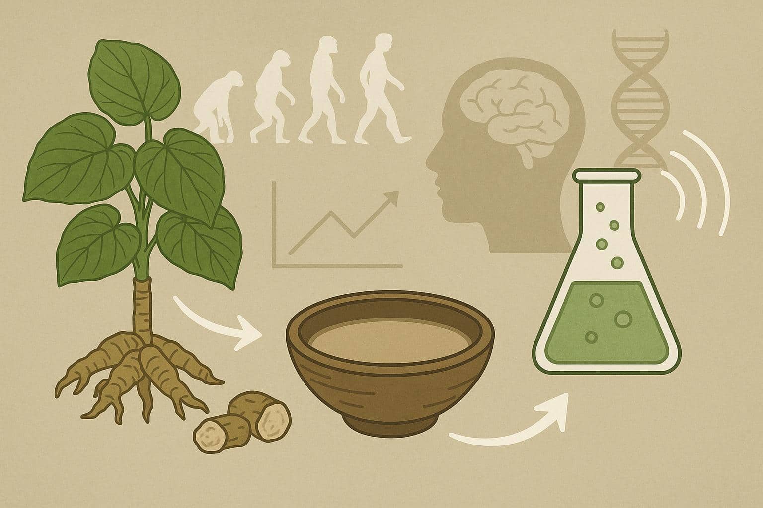 Close-up of kava roots and processed kava powder highlighting plant-based relaxation benefits