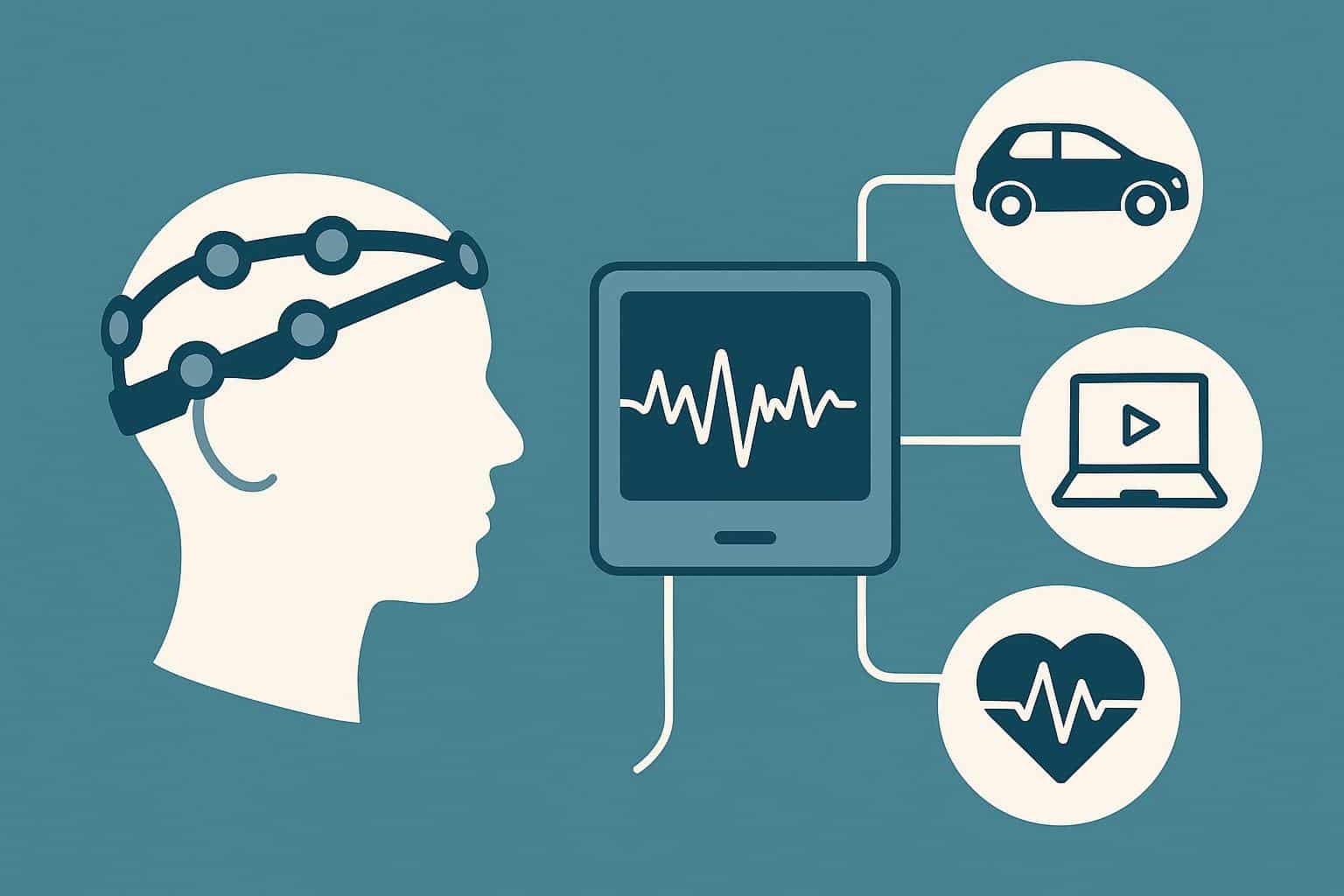 Portable brain activity monitoring device demonstrating practical real-world applications and uses