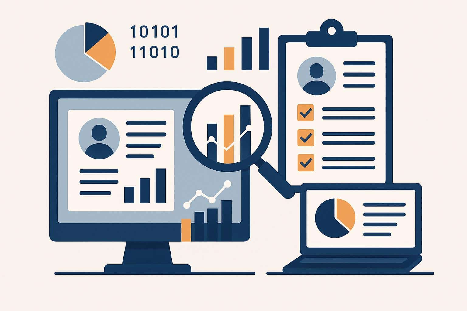Infographic showing charts and analytics illustrating data-driven recruitment strategies