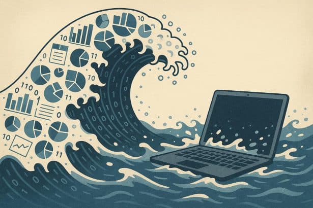 Overwhelming digital data streams visualizing information overload for engineers