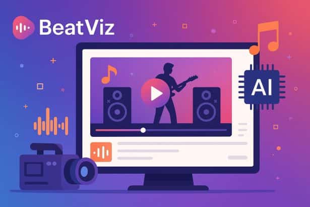 AI music video generator interface showcasing Beatviz transforming music visuals with technology