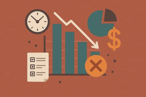 Sales team reviewing performance charts highlighting reasons for missed revenue targets