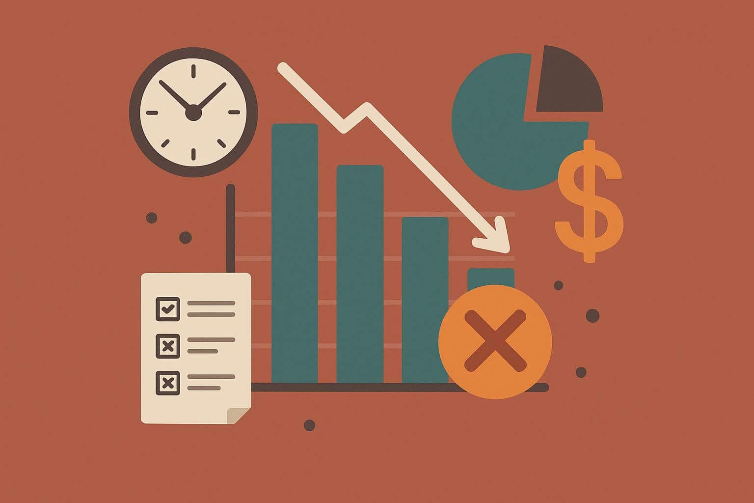 Sales team reviewing performance charts highlighting reasons for missed revenue targets