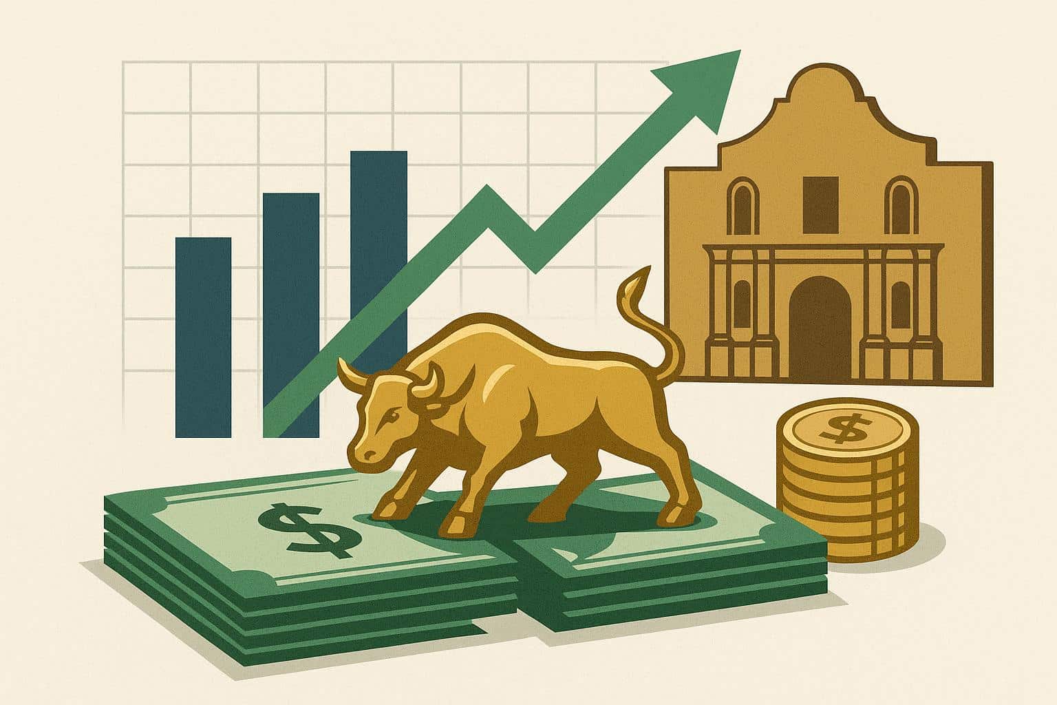 Alamo Advisors logo with financial charts symbolizing strategic client investment success
