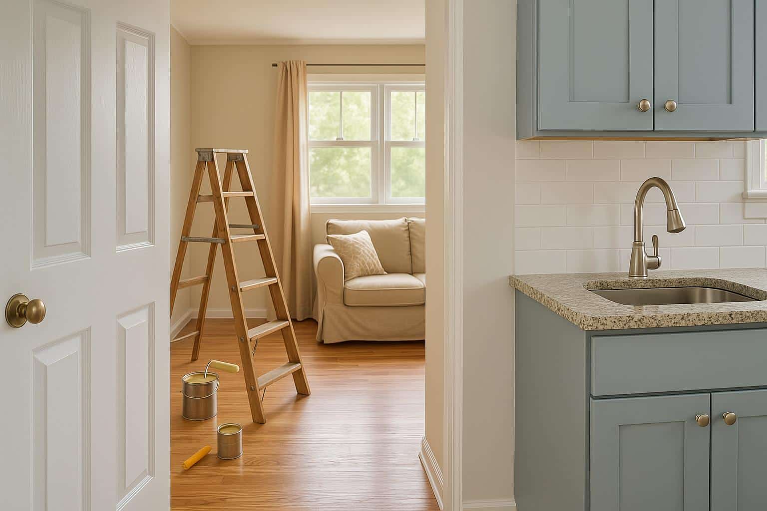 Affordable home upgrades including new lighting, fresh paint, and energy-efficient appliances