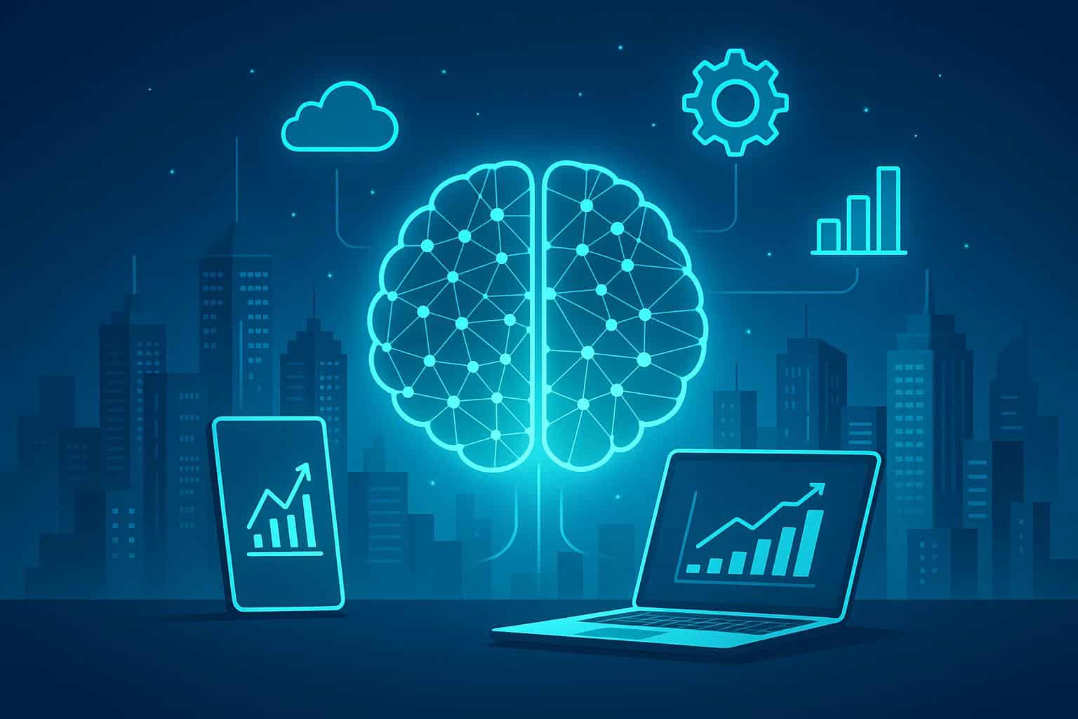Futuristic technology powering innovative digital business solutions and smart data networks