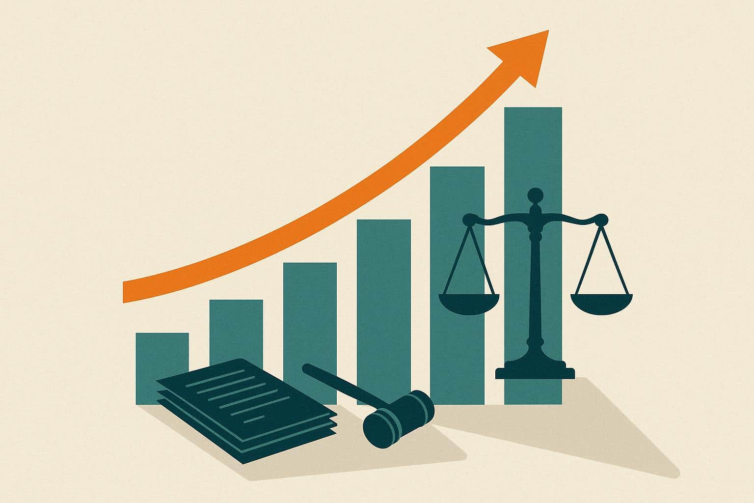 Abstract illustration of unchecked business growth leading to complex legal and governance challenges