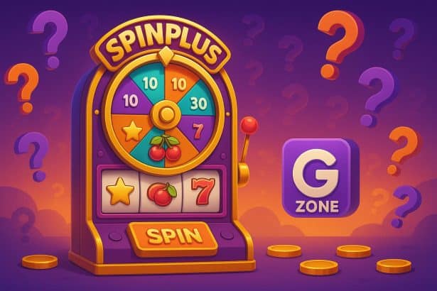 SpinPlus Game interface showcased on GZone platform, highlighting new gaming features and graphics