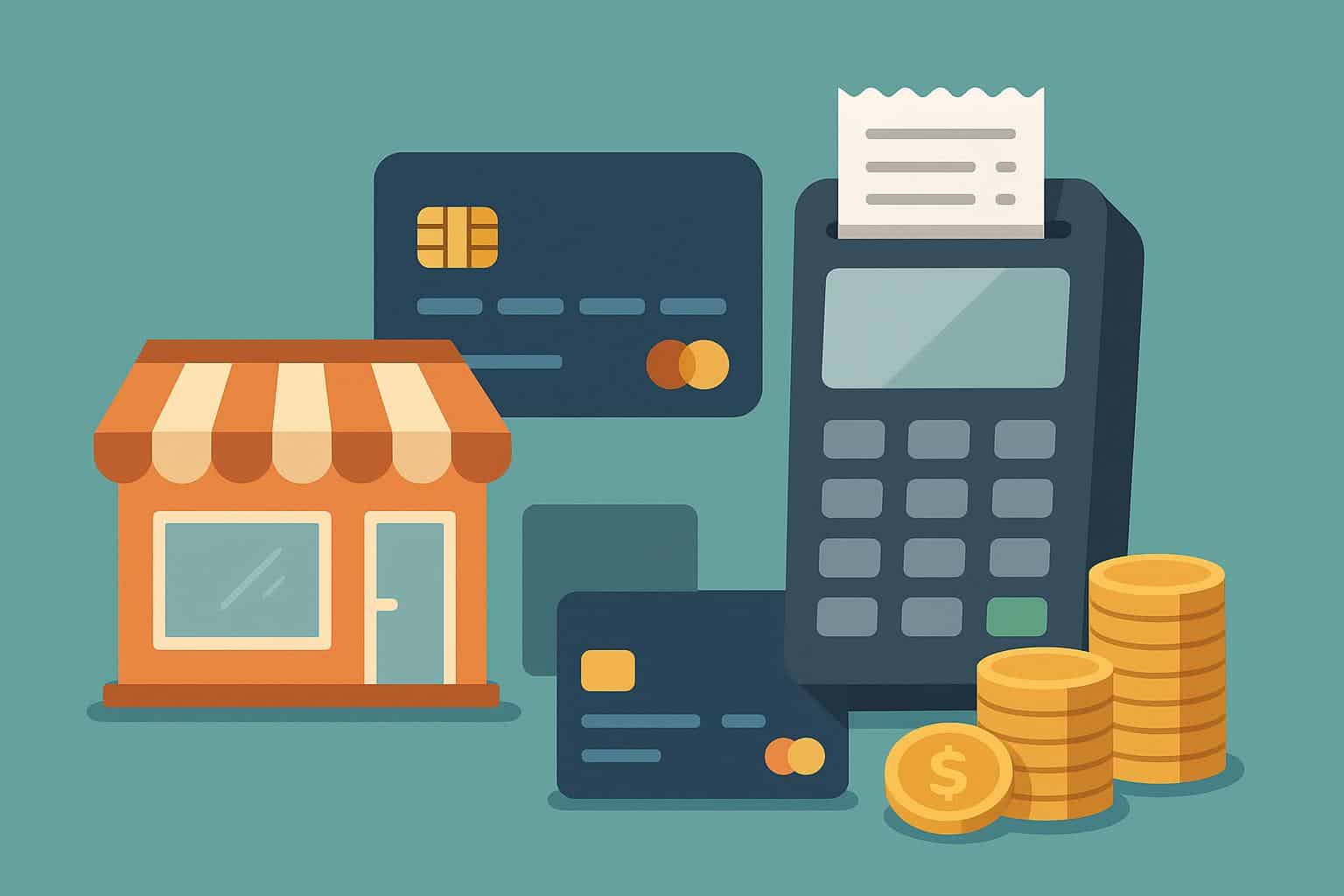 Credit card terminal and small business products illustrating credit card processing essentials