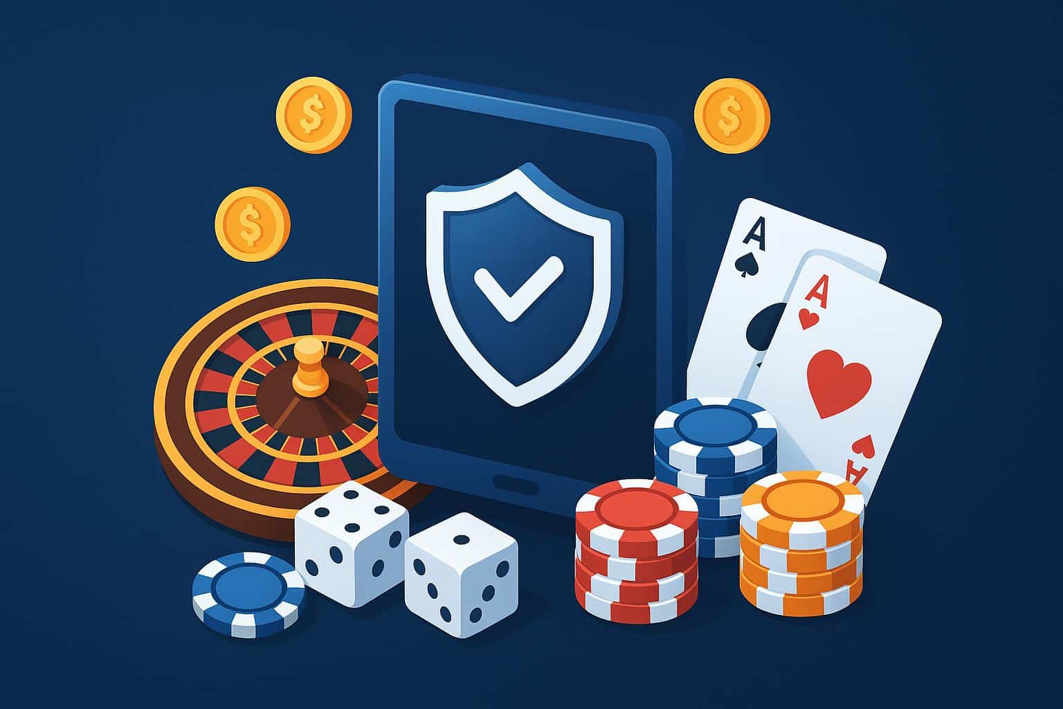 Secure online casino interface displaying popular games and trust badges for iGaming platform