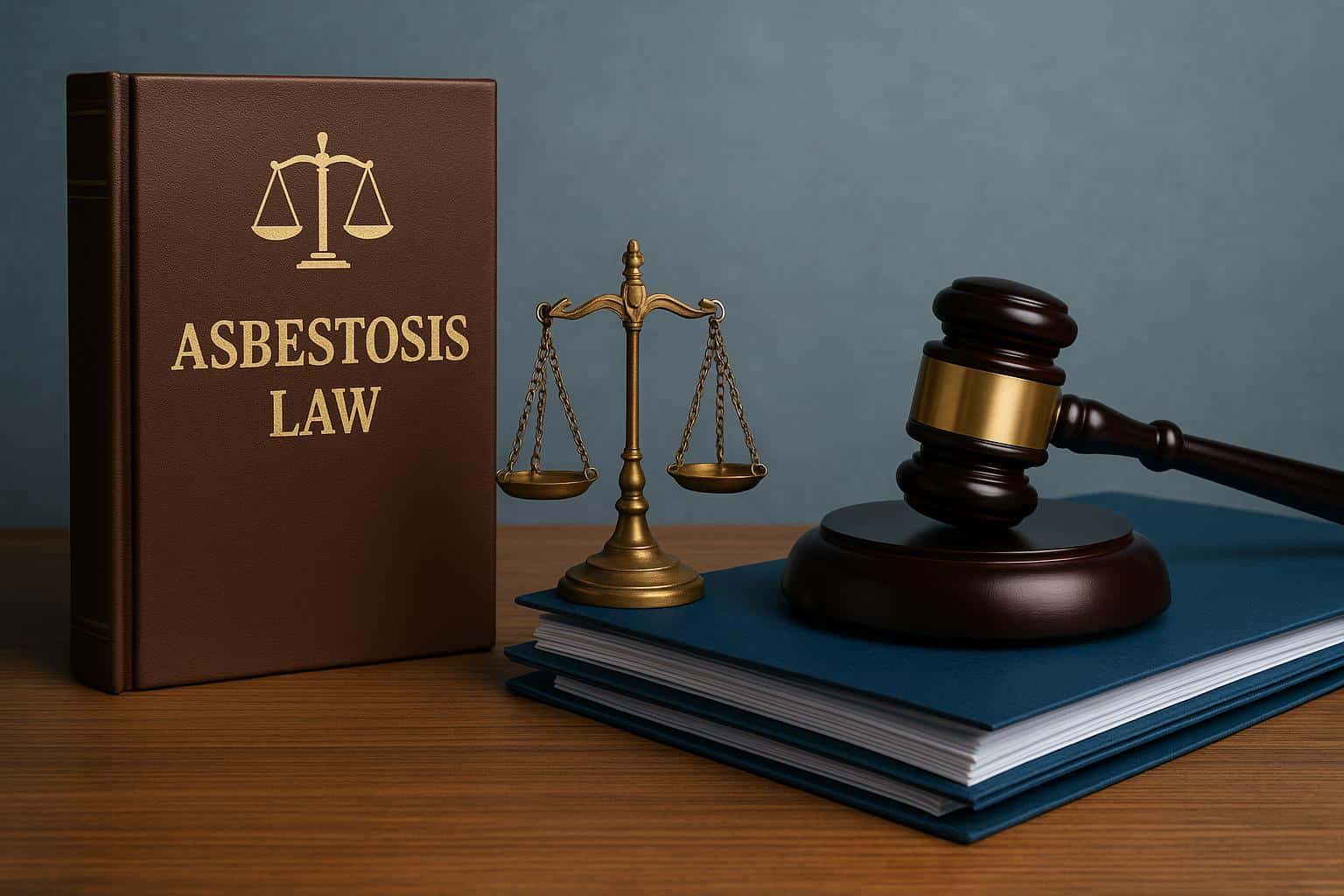 Gavel and legal documents symbolizing asbestosis compensation claims in North Carolina courtroom