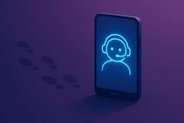 AI virtual assistant interface highlighting independence and user control features