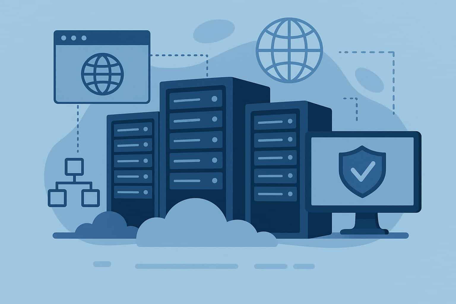 Rack-mounted servers in a modern data center illustrating the concept of datacenter proxies