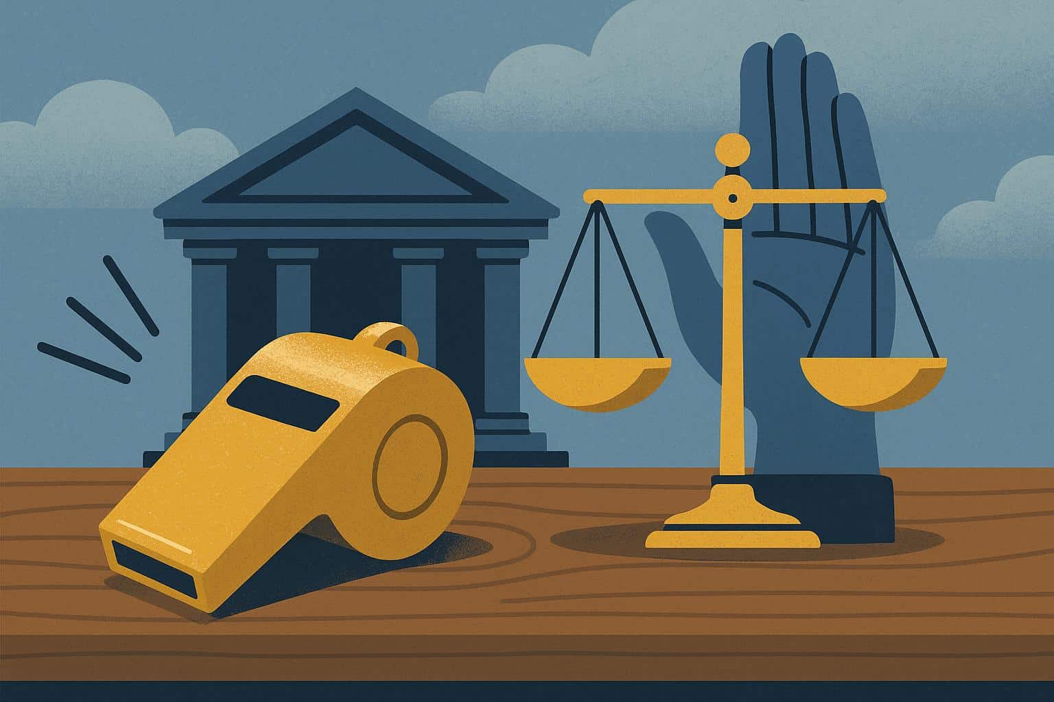 Whistleblower revealing unethical practices to promote organizational transparency and accountability