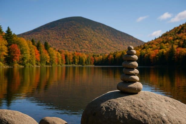 Serene New Hampshire landscape representing mental health recovery and therapy options
