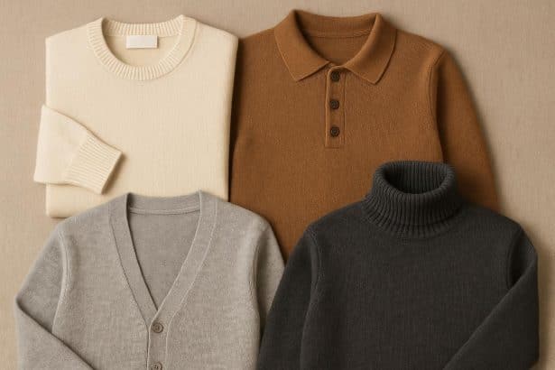 Premium knitwear styled with accessories for versatile casual and formal outfit ideas