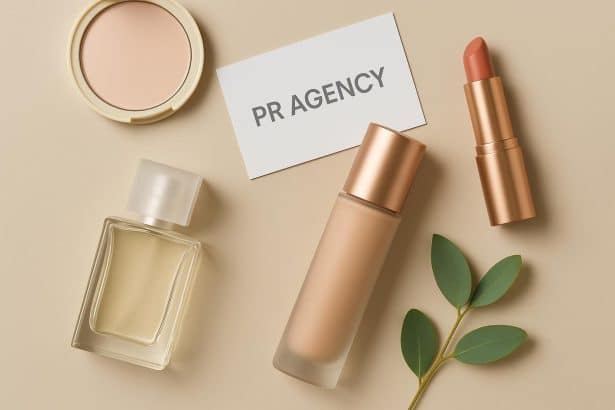 Sydney beauty PR agency team collaborating on skincare campaign in modern office setting