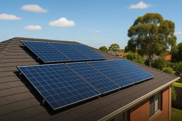 Solar panels being installed on a residential roof by local installers in Melton