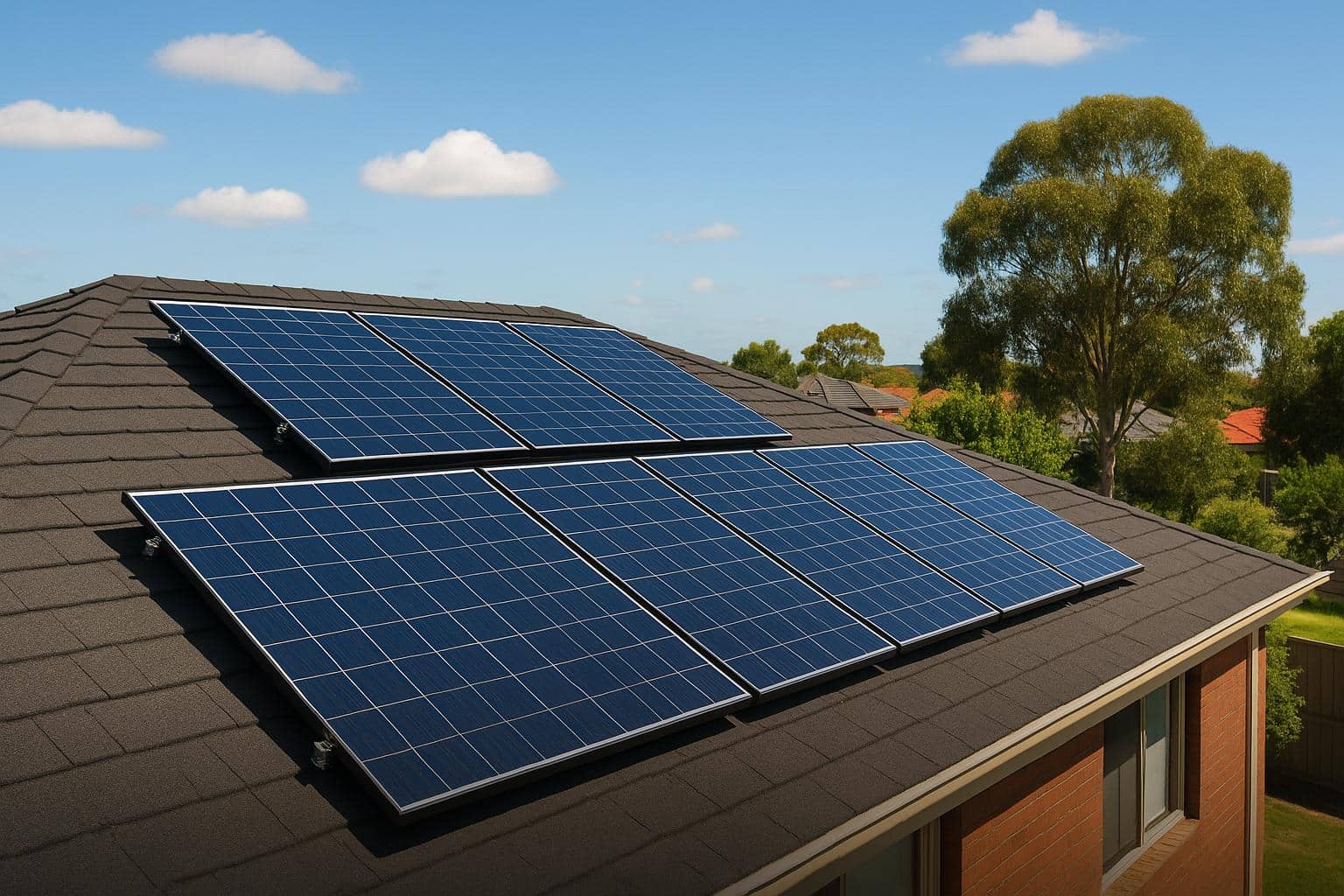 Solar panels being installed on a residential roof by local installers in Melton