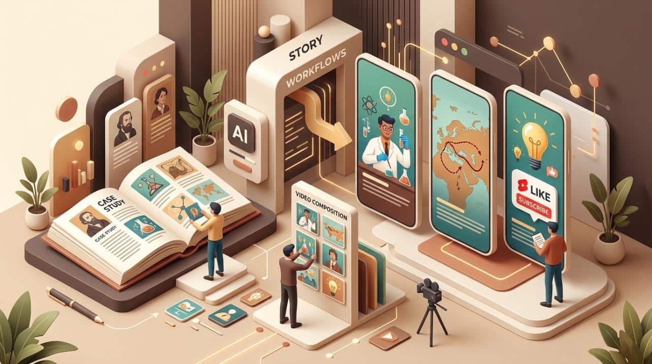 Image 1 of 3 Smart Ways to Use AI Story Workflows for Educational YouTube Videos