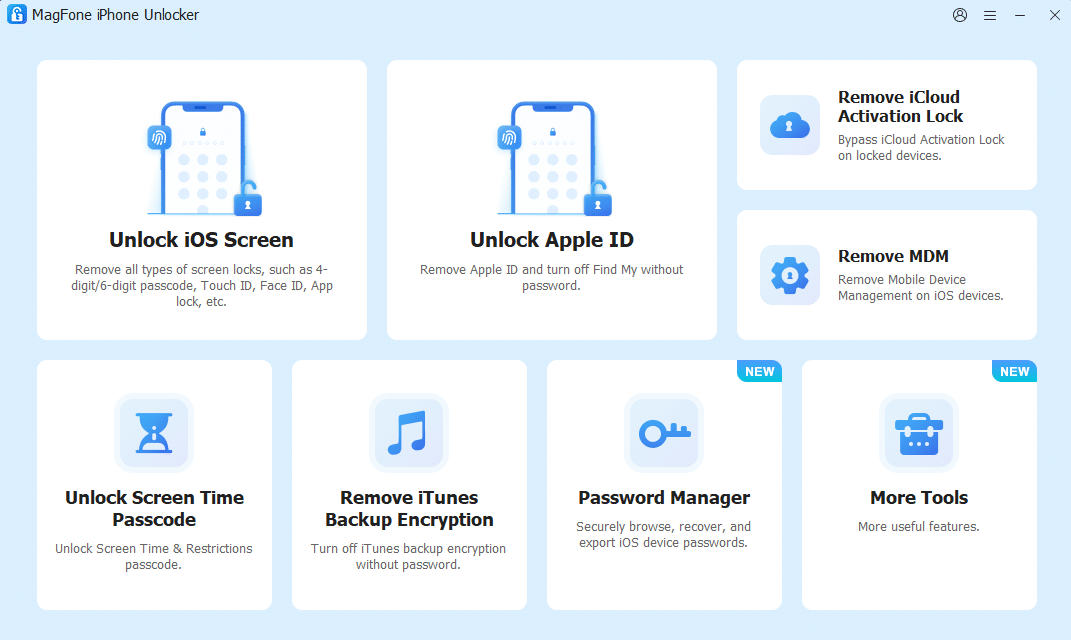 magfone iphone unlocker interface