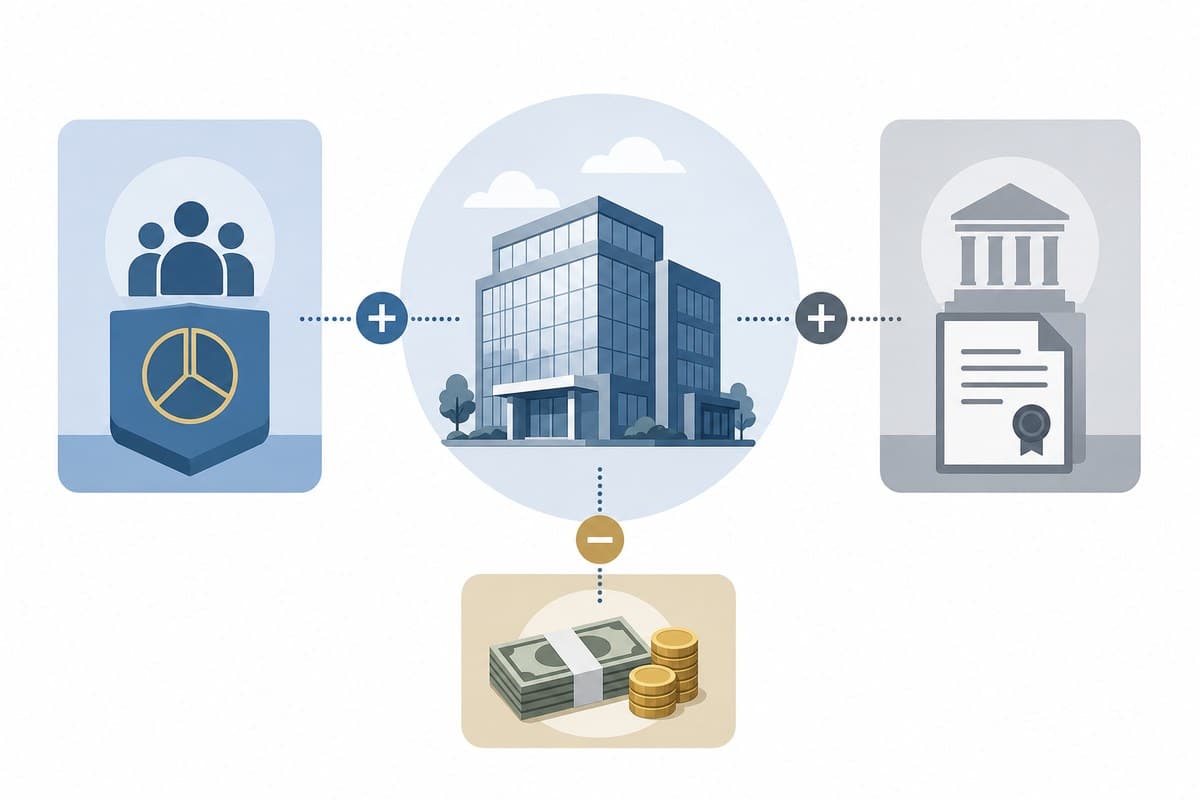 Conceptual illustration showing enterprise value as equity and debt components.