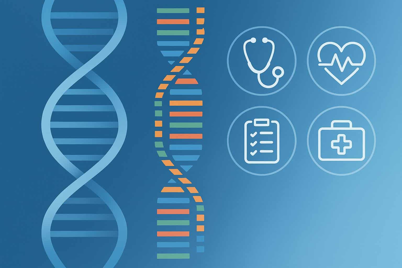 DNA strand and digital genome data illustrating whole genome sequencing in modern healthcare