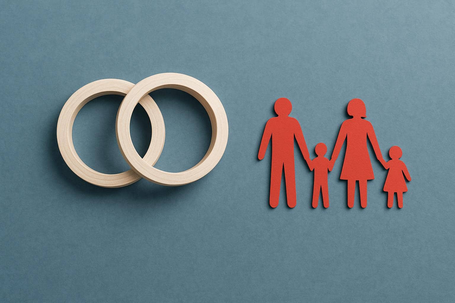 Two wedding rings joined together symbolizing legal recognition for cohabiting couples