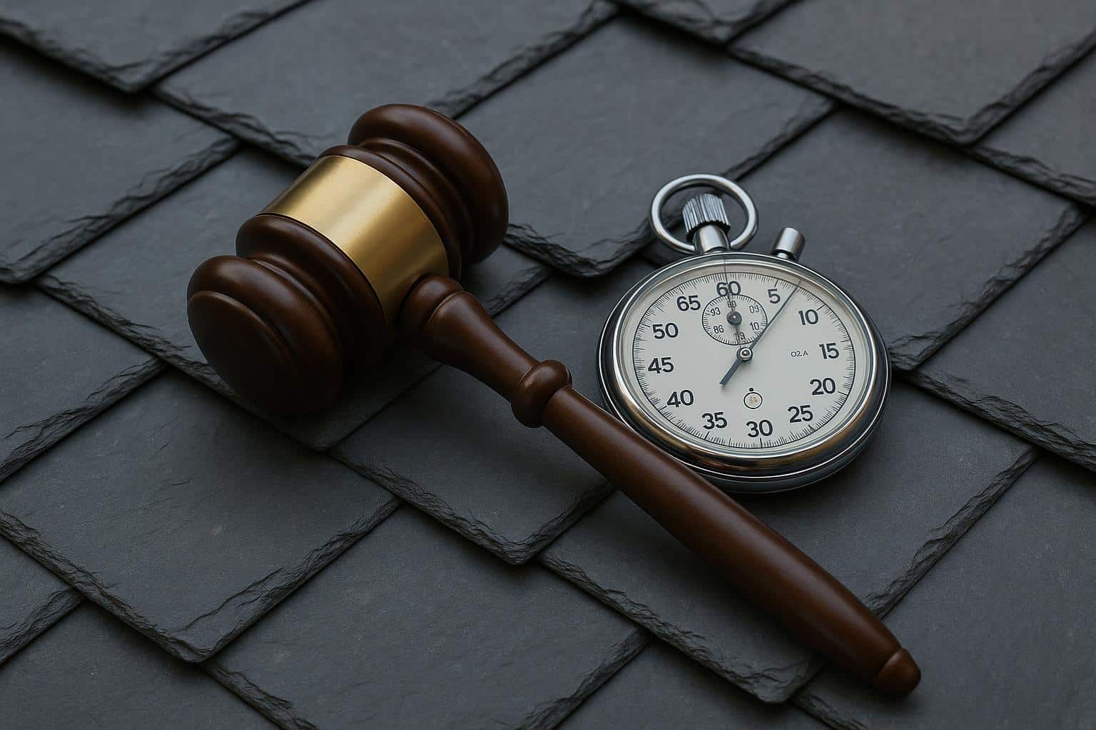 Close-up of slate roof tiles showcasing durability and quality for standard warranty coverage