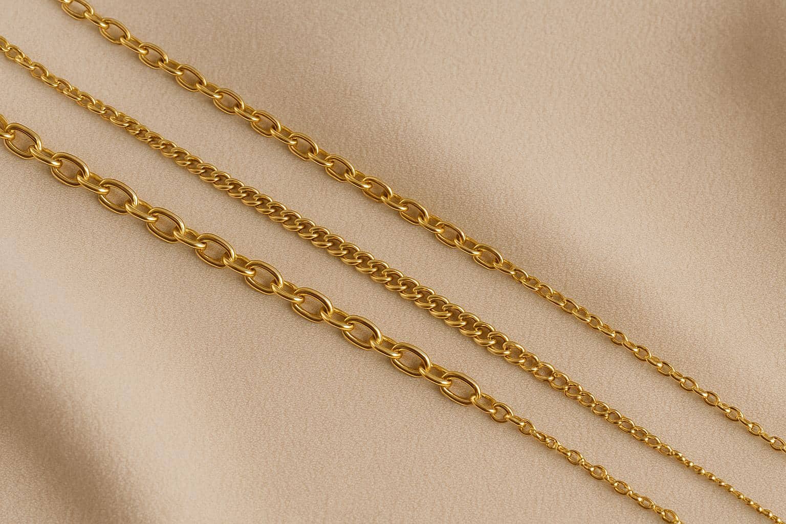 Delicate gold permanent bracelets and anklets displayed on a neutral background for jewelry trends