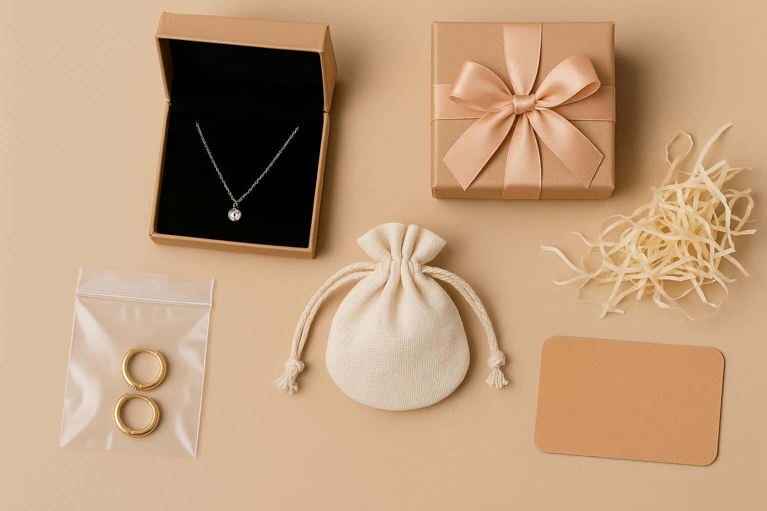 Creative jewelry packaging with elegant inserts and decorative accessories for gift presentation