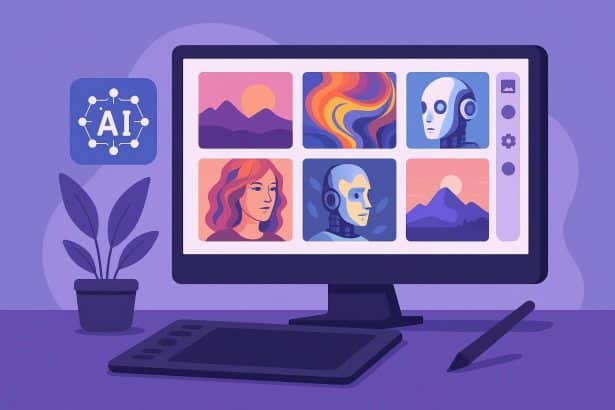 Colorful digital artwork created with AI, showcasing creative possibilities for beginner artists