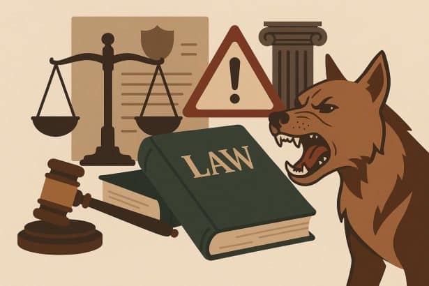 Gavel and legal scales symbolizing personal injury law after dog attack in Imperial County