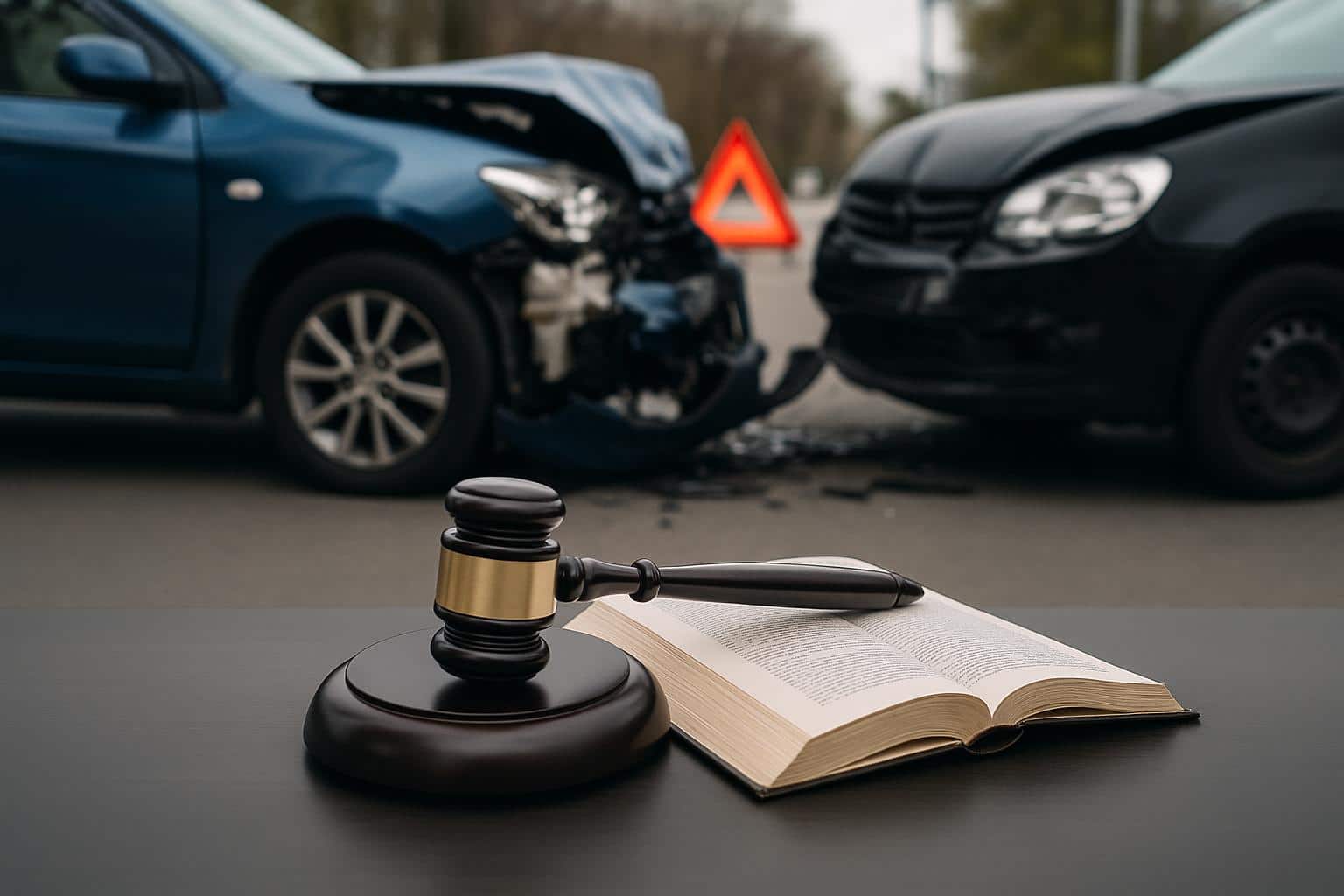 Damaged car on urban street highlighting the importance of protecting legal rights after accident