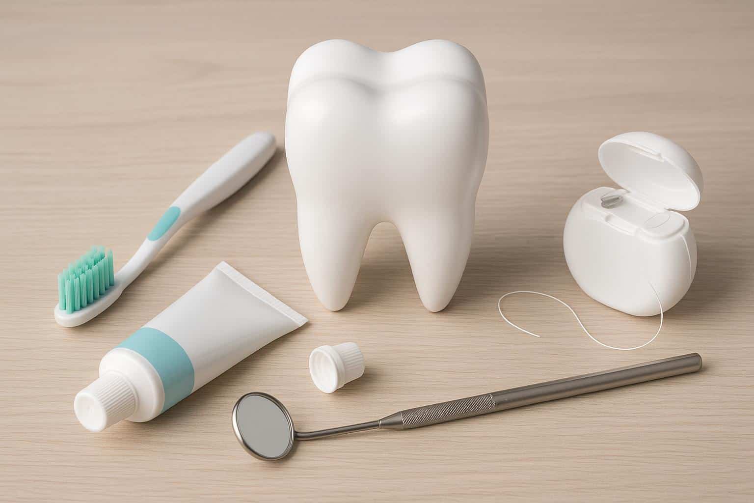 Family dentist examining patient's teeth in a dental clinic promoting oral health care