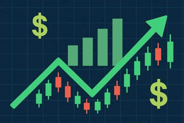 Stock market trading charts and financial graphs illustrating market trends and analysis