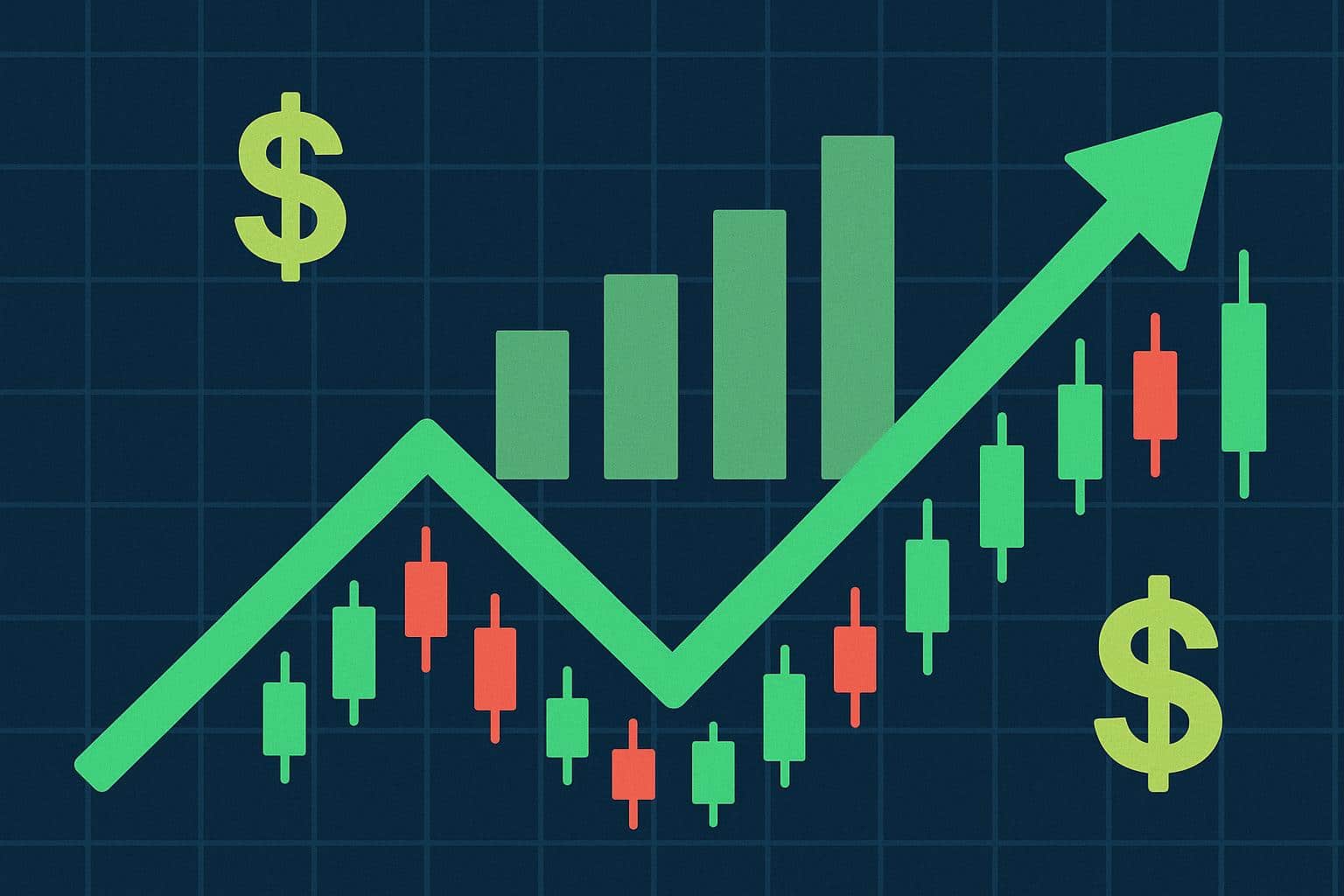 Stock market trading charts and financial graphs illustrating market trends and analysis