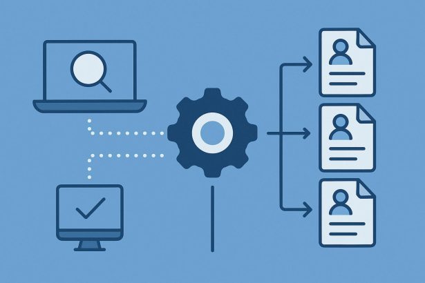 Recruitment automation software dashboard illustrating sourcing, screening, and onboarding stages