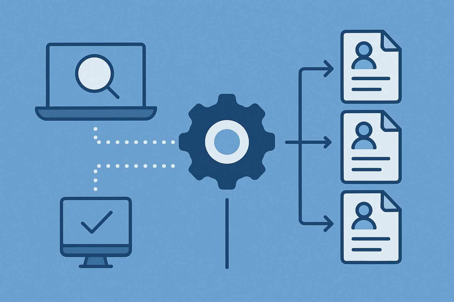 Recruitment automation software dashboard illustrating sourcing, screening, and onboarding stages