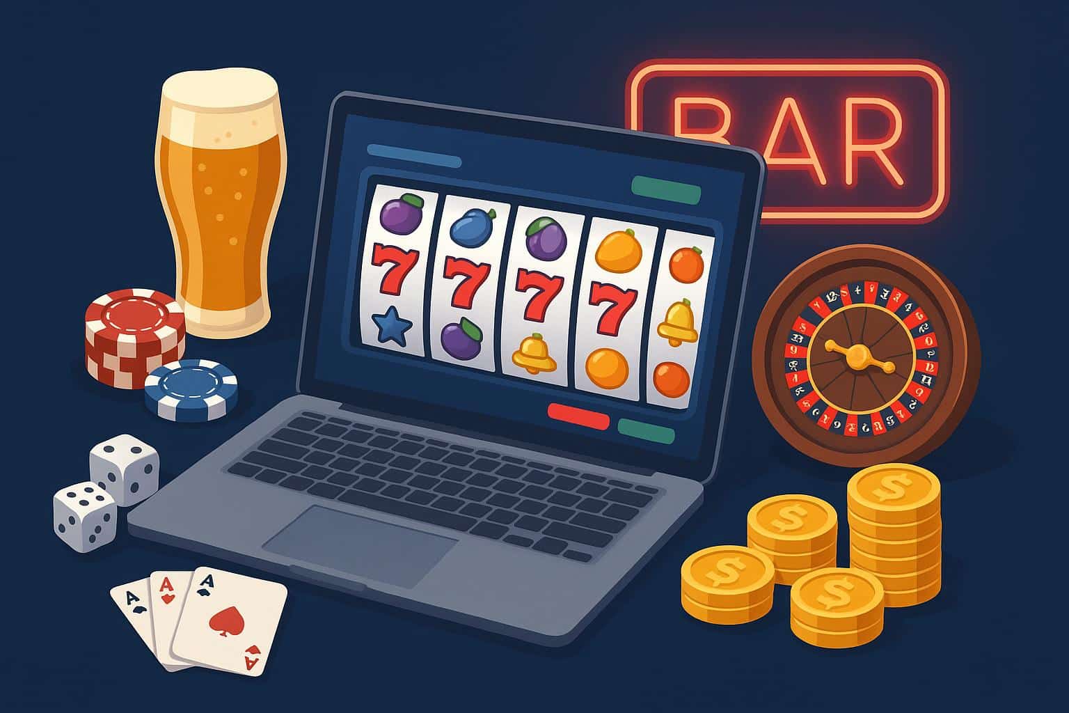 Modern digital bar gaming platform interface showcasing safe and convenient online play features