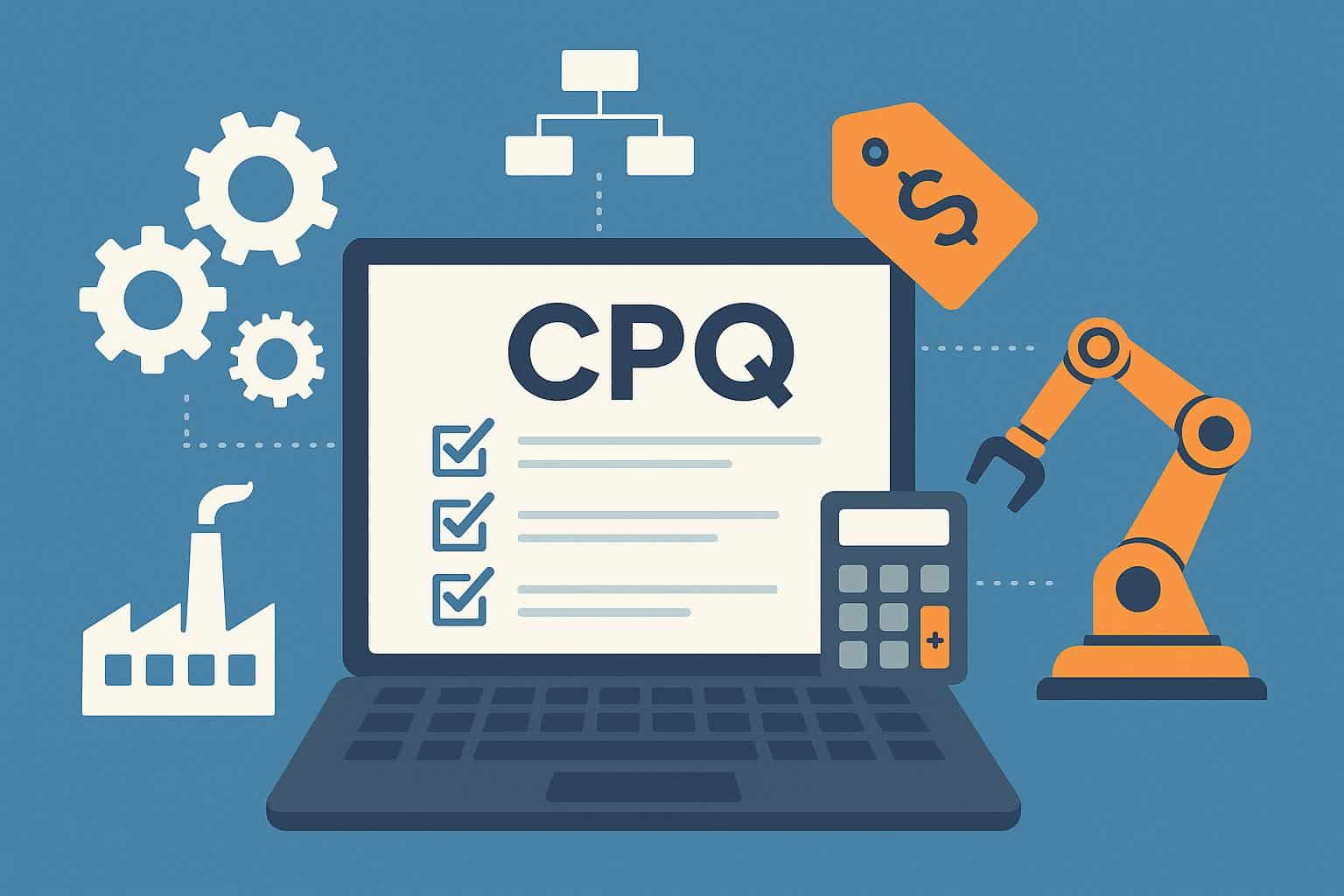 CPQ software dashboard displaying product configurations and pricing options for manufacturers