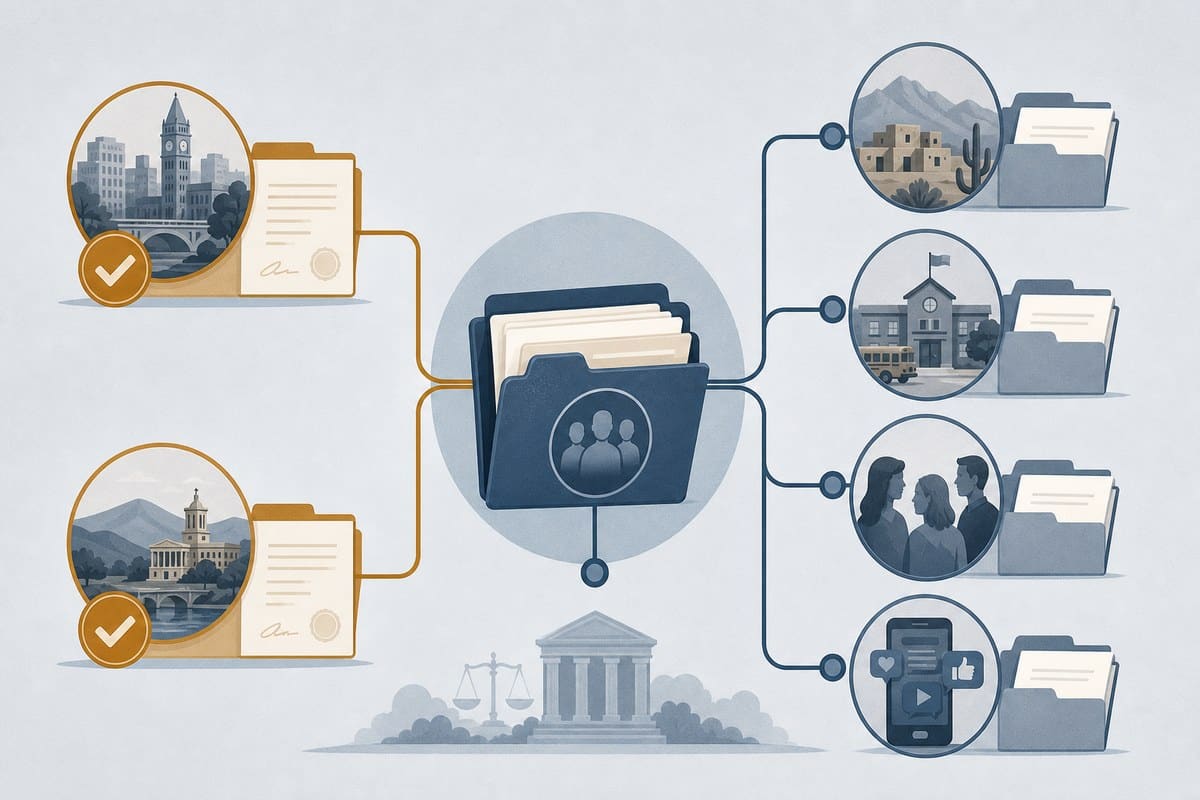 Diagram showing settled Meta cases and separate youth-harm litigation that remains.