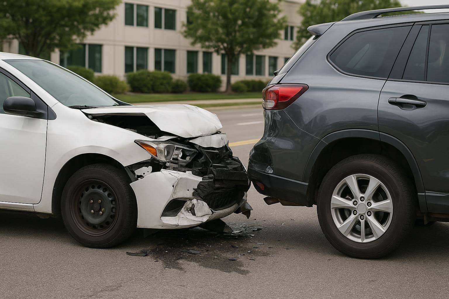Company vehicle involved in a traffic accident during employee work hours on a city street