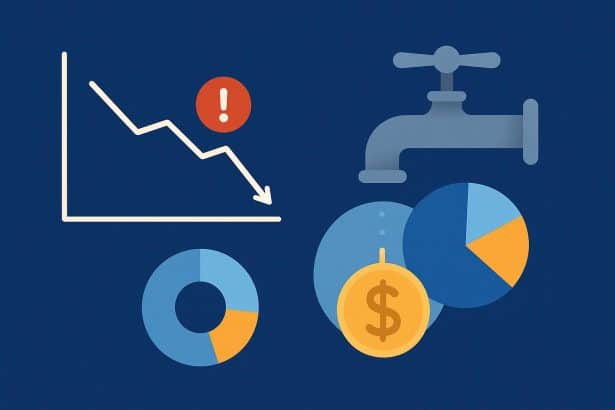 Graph showing subscription metrics decline after shift to usage-based pricing model