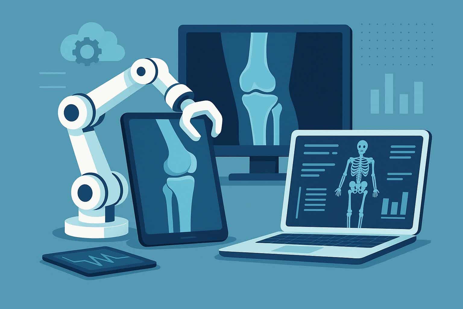 Advanced digital tools and robotic surgery equipment enhancing orthopedic healthcare efficiency